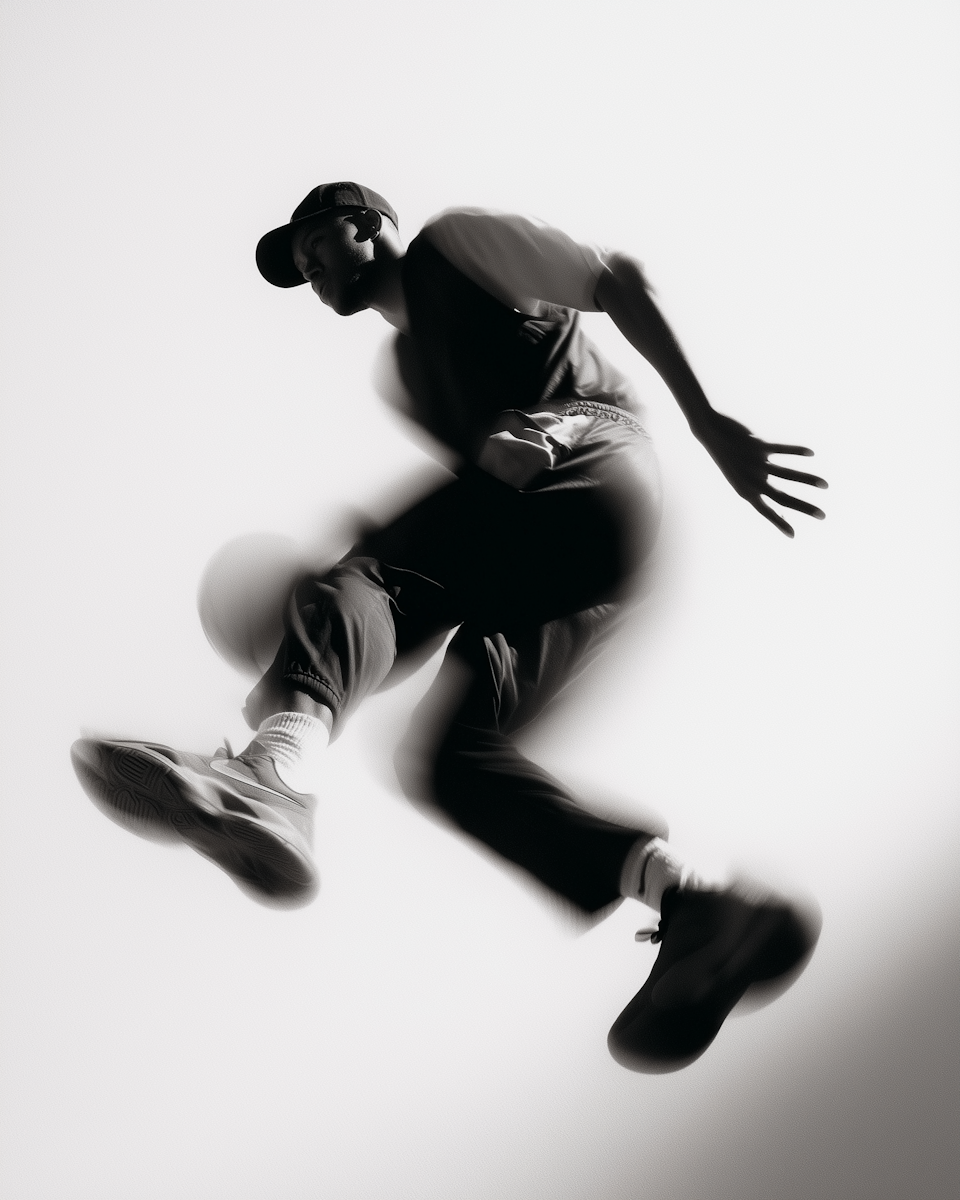 Performer mid-leap